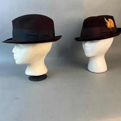 1231 Two Vintage Cavanaugh and Resistol Fedora Men's Hats
