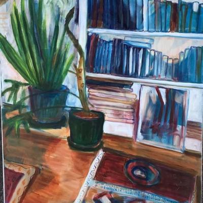 168 "Library Corner" 2003 Oil on Canvas by Ellen Into