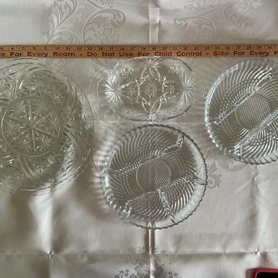 Lot of 4 crystal serving trays