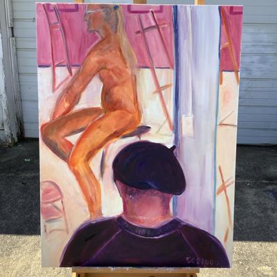 169 "Clarence & Model" 2000 Oil on Canvas by Ellen Into