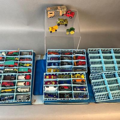 1235 Lot of Vintage 1960-1980 Metal Matchbox by Lisney England Cars with Case