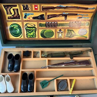 1237 Vintage 1975 GI JOE Doll with Accessories and Case