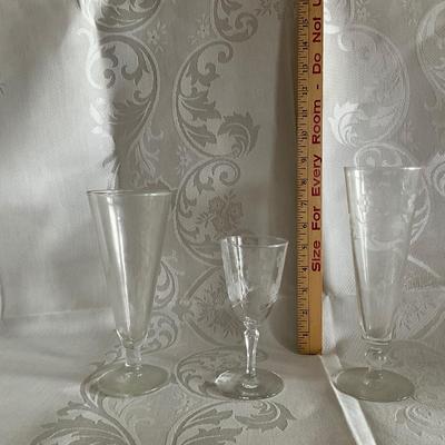 Etched glassware