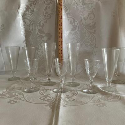 Etched glassware