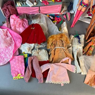 1238 Vintage 1966 Barbie Dolls & Skipper with Accessories and Carrying Case