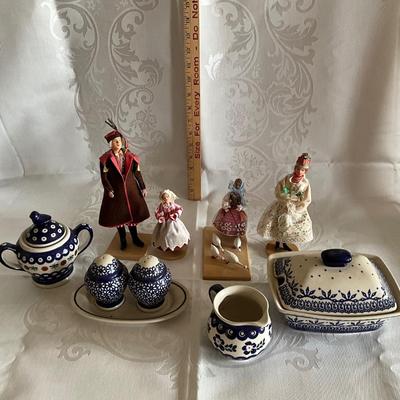 Lot of Boleslawiec Pottery & Polish Figurines