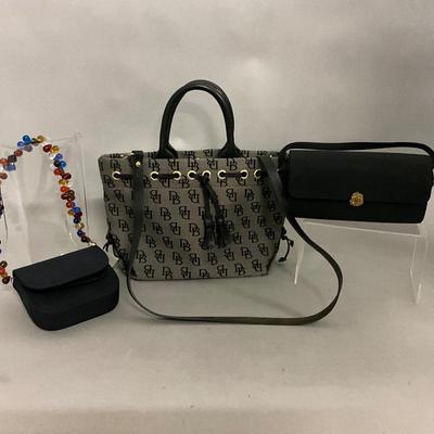 1242 Vintage Dooney and Bourke Handbag with Franklin Simon Evening Bag