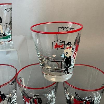 1243 Set of 12 Libbey Pickwick Dickens Whiskey Glasses