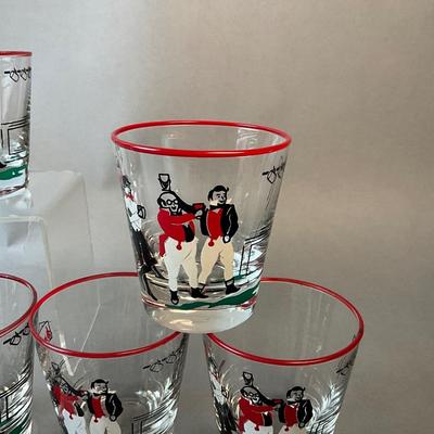 1243 Set of 12 Libbey Pickwick Dickens Whiskey Glasses