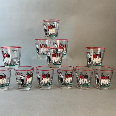 1243 Set of 12 Libbey Pickwick Dickens Whiskey Glasses
