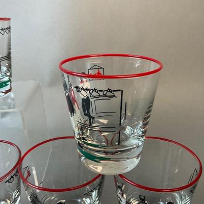 1243 Set of 12 Libbey Pickwick Dickens Whiskey Glasses