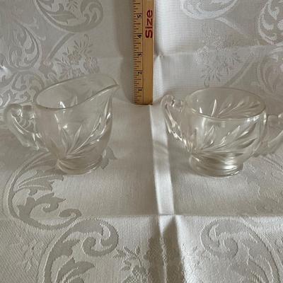 Lot of glassware, Decanter, sugar & creamer