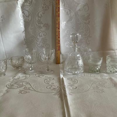Lot of glassware, Decanter, sugar & creamer