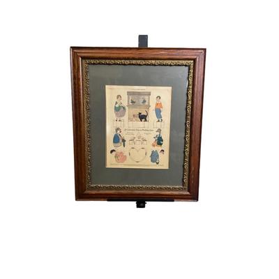 1251 Antique 1923 Ladies Home Journal Framed Valentines Print