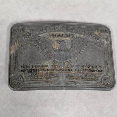 1871 - 1982 NRA Leadership Award Belt Buckle