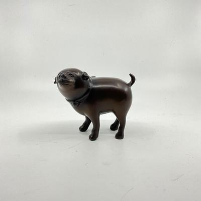 1281 Vintage Brass Pug Figure