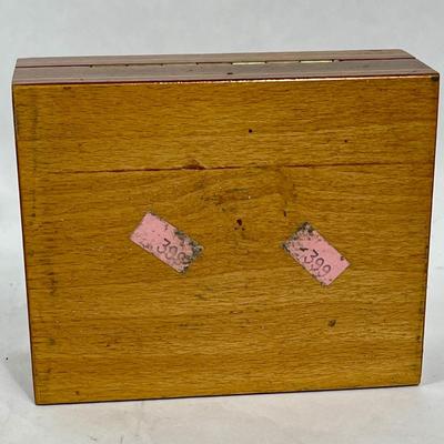 Inlayed Wooden Trinket Jewelry Box with hinged lid
