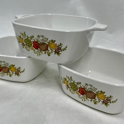 Corning Ware Spice of Life Vegetables Pattern Petite Pans Baking Dishes P43B