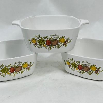 Corning Ware Spice of Life Vegetables Pattern Petite Pans Baking Dishes P43B