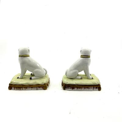 1282 Pair of Vintage Italian Ceramic Chinese Pug Figures Dogs