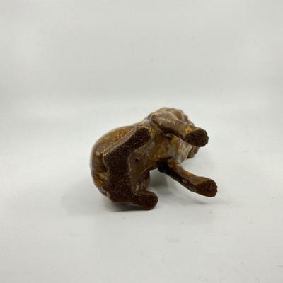 1284 Antique Chalkware Bull Dog Figure