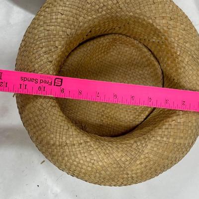 Lot of 2 Vintage Straw Hats with Shell Band