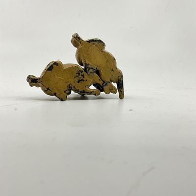 1285 Pair of Antique Handpainted Cast Iron Pugs Paperweight