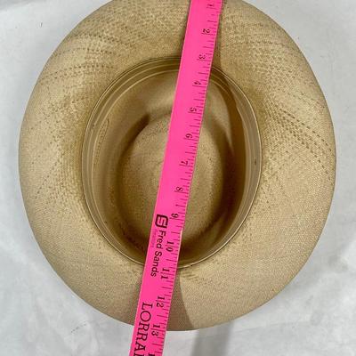 Vintage Straw Hat with Feather Band
