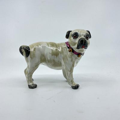 1286 Vintage Staffordshire Ware Porcelain Pug Dog Figure