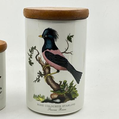 1290 Vintage 1978 Portmeirion "Birds of Great Britain" Set of Three Canisters