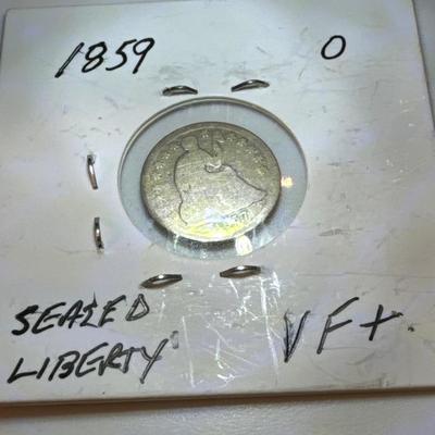 1857 SEATED LIBERTY O HALF DIME