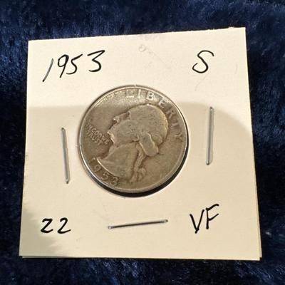 1953 S QUARTER GEORGE WASHINGTON VF