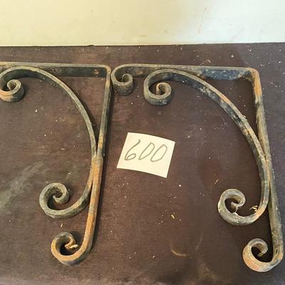 Vintage Wrought Iron Shelf Brackets