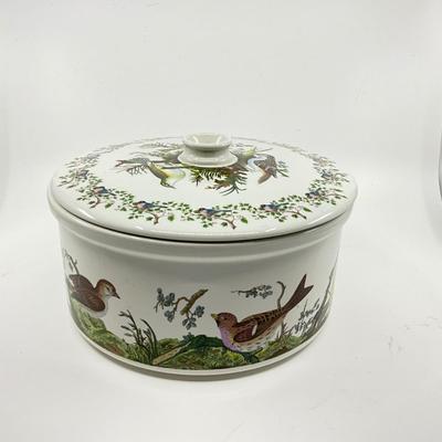 1291 Large 1978 Portmeirion "Birds of Britain" 4qt Covered Round Casserole Dish