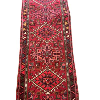 1292 Vintage Oriental Handknotted Wool Runner