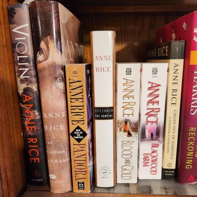 4 Shelves of Books Anne Rice Dan Brown