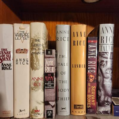 4 Shelves of Books Anne Rice Dan Brown