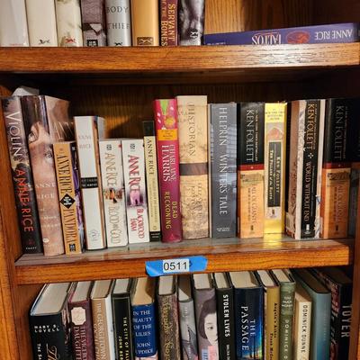 4 Shelves of Books Anne Rice Dan Brown
