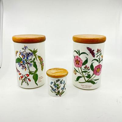 1298 Set of Three Portmeirion 1972 Botanical Gardens Canister Set