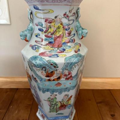 Large Chinese Vintage Vase with Figures