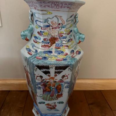 Large Chinese Vintage Vase with Figures
