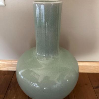 Chinese Vintage Celadon Porcelain Bottle Shaped Vases