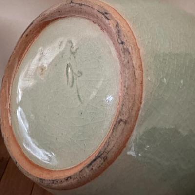 Chinese Vintage Celadon Porcelain Bottle Shaped Vases