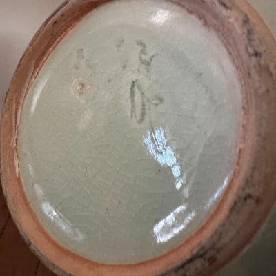 Chinese Vintage Celadon Porcelain Bottle Shaped Vases