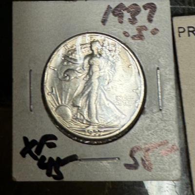 1937 S WALKING LIBERTY HALF XVF