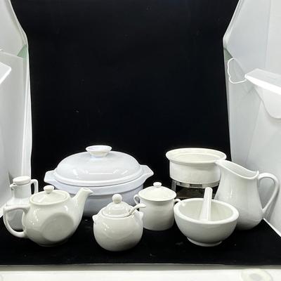 1318 White Porcelain Emile Henry and Chantal Cookware