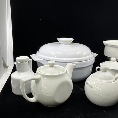1318 White Porcelain Emile Henry and Chantal Cookware