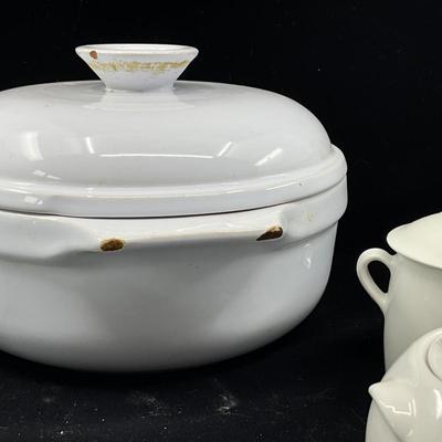 1318 White Porcelain Emile Henry and Chantal Cookware