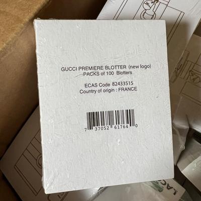 Box Full New Sealed Designer Blotter Cards - Gucci, Dolce Gabbana, Lacoste