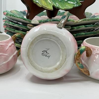1321 Large 22pc Set of Zarcagnini Rose Handmade Italian Pottery for Walter Hatches